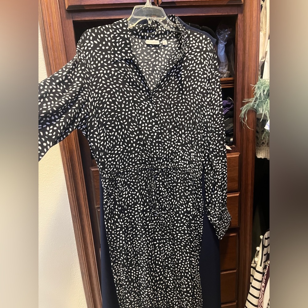 New York & Company Black and White Patterned jumpsuit size M